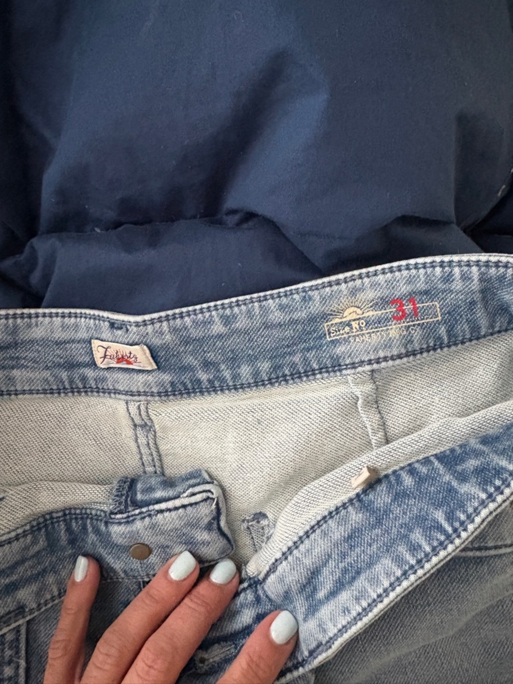 Faherty Light Gray-Blue Denim Shorts - Picture 2 of 5
